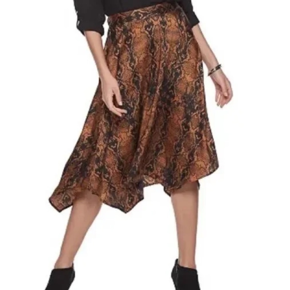 Apt 9 snake print slip skirt copper and black
